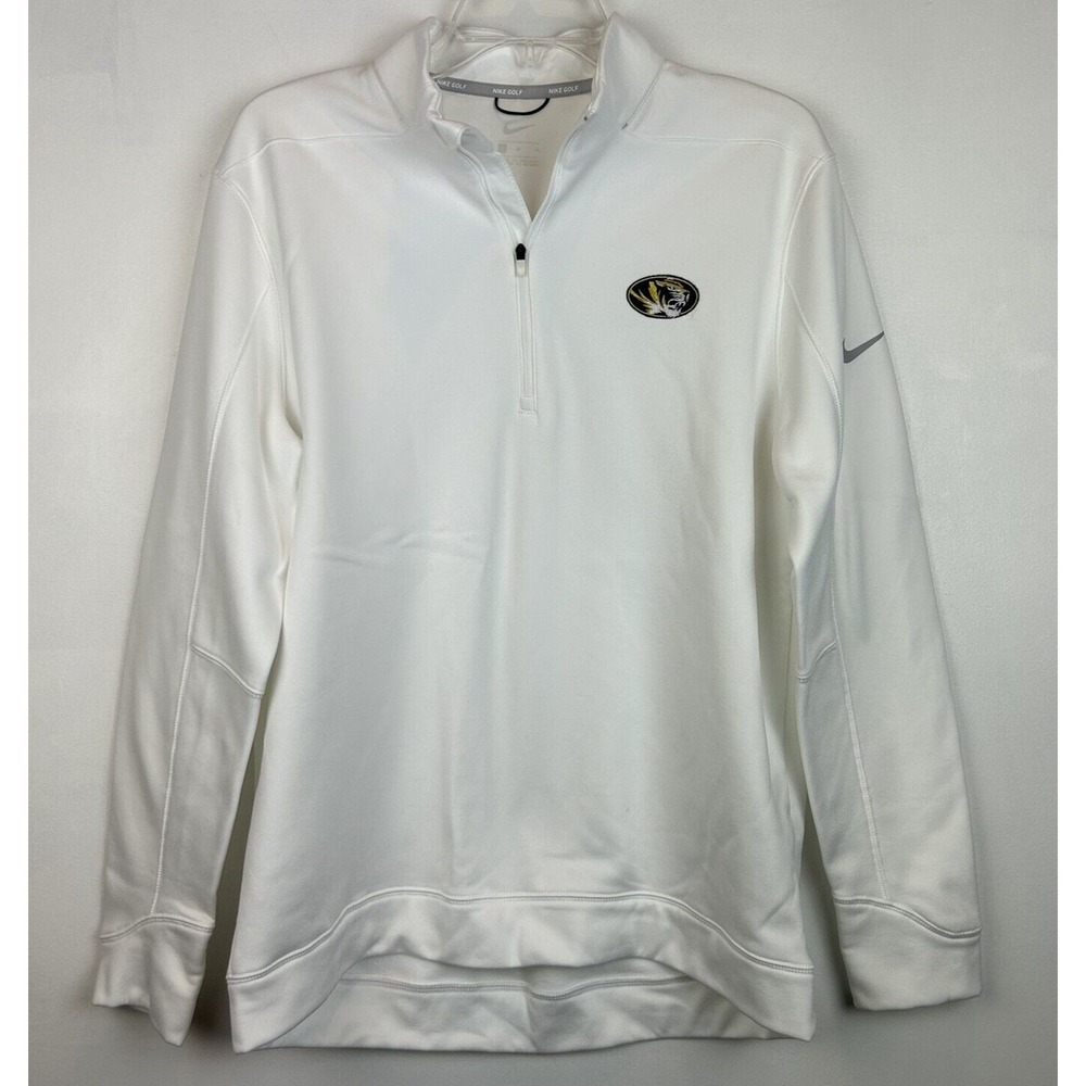 Nike Golf Sweatshirt Women M 1/4 Zip Pullover Tiger Logo Athletic White Read